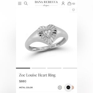 Dana Rebecca Zoe Louise heart ring